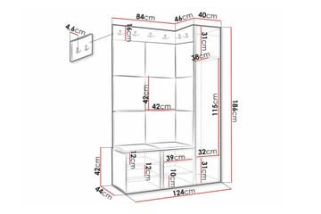 Highboard Dunvegan - Hvid - Oppbevaring - Skap - Oppbevaringsskap