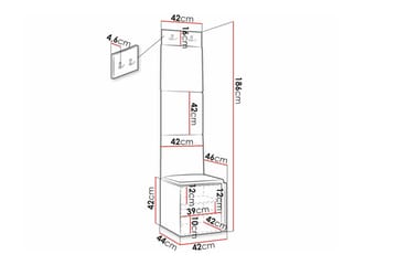 Highboard Dunvegan - Hvid - Oppbevaring - Skap - Oppbevaringsskap