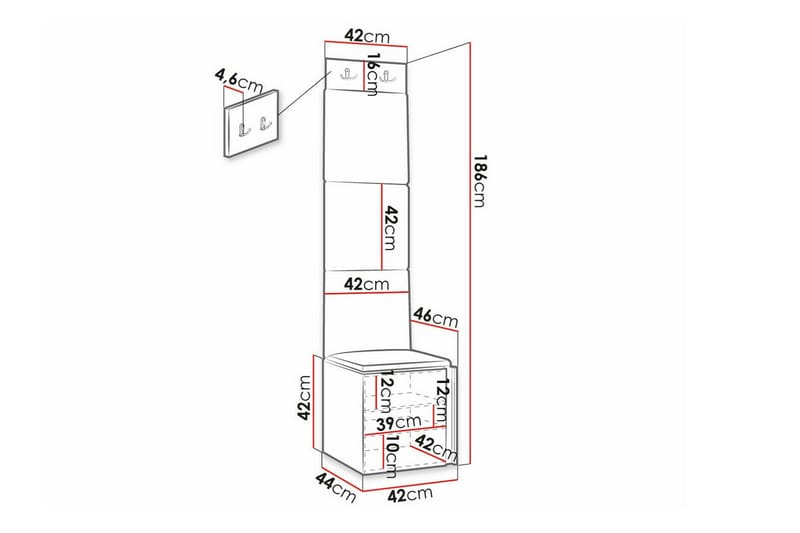 Highboard Dunvegan - Hvid - Oppbevaring - Skap - Oppbevaringsskap