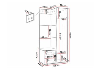 Highboard Dunvegan - Hvid - Oppbevaring - Skap - Oppbevaringsskap