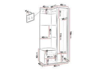 Highboard Dunvegan - Hvid - Oppbevaring - Skap - Oppbevaringsskap