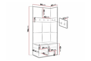 Highboard Dunvegan - Hvid - Oppbevaring - Skap - Oppbevaringsskap