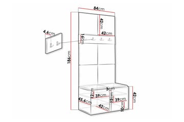 Highboard Dunvegan - Hvid - Oppbevaring - Skap - Oppbevaringsskap