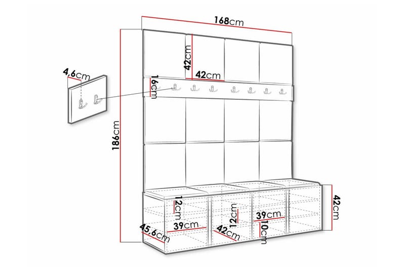 Highboard Dunvegan - Hvid - Oppbevaring - Skap - Oppbevaringsskap