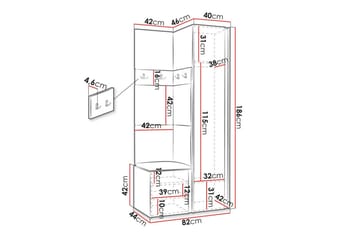 Highboard Dunvegan - Hvid - Oppbevaring - Skap - Oppbevaringsskap