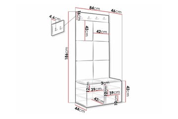 Highboard Dunvegan - Hvid - Oppbevaring - Skap - Oppbevaringsskap