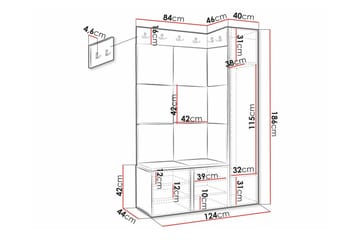 Highboard Dunvegan - Hvid - Oppbevaring - Skap - Oppbevaringsskap