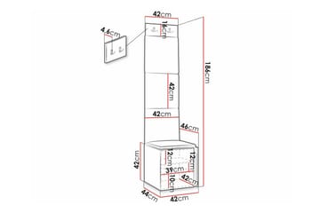 Highboard Dunvegan - Hvid - Oppbevaring - Skap - Oppbevaringsskap