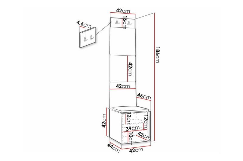 Highboard Dunvegan - Hvid - Oppbevaring - Skap - Oppbevaringsskap