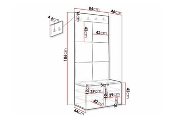 Highboard Dunvegan - Hvid - Oppbevaring - Skap - Oppbevaringsskap