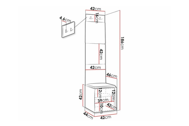 Highboard Dunvegan - Hvid - Oppbevaring - Skap - Oppbevaringsskap