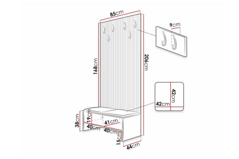 Highboard Dunvegan - Svart - Oppbevaring - Skap - Oppbevaringsskap