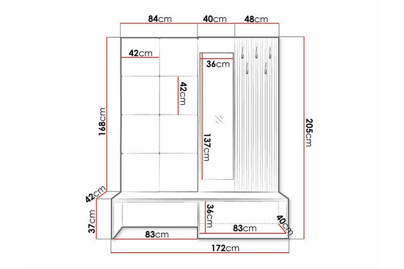 Highboard Dunvegan - Svart - Oppbevaring - Skap - Oppbevaringsskap