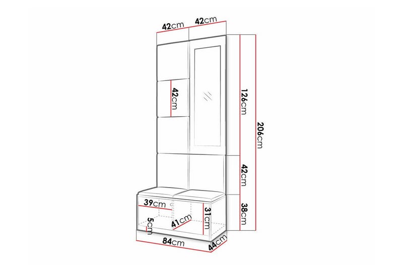 Highboard Dunvegan - Svart - Oppbevaring - Skap - Oppbevaringsskap