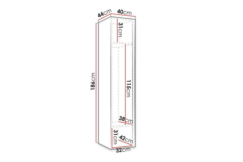 Highboard Dunvegan - Svart - Oppbevaring - Skap - Oppbevaringsskap