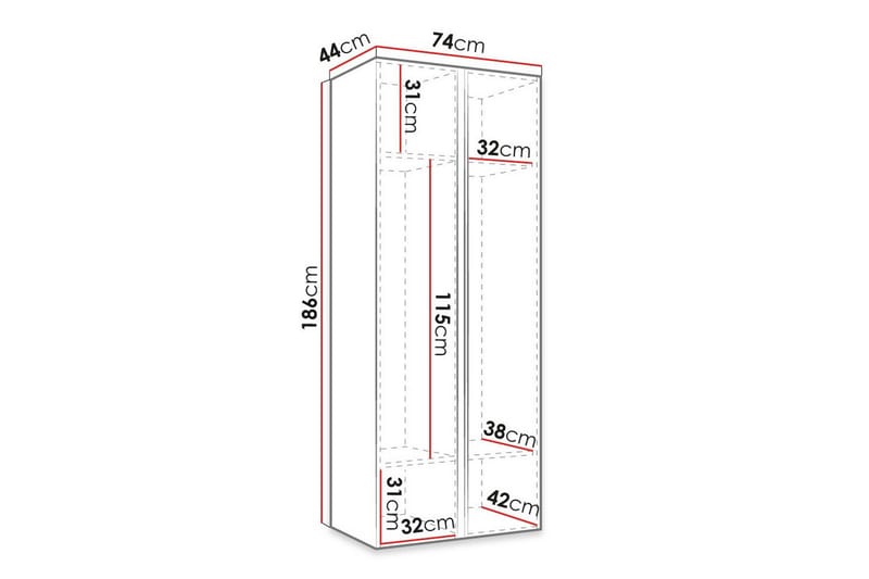 Highboard Dunvegan - Svart - Oppbevaring - Skap - Oppbevaringsskap