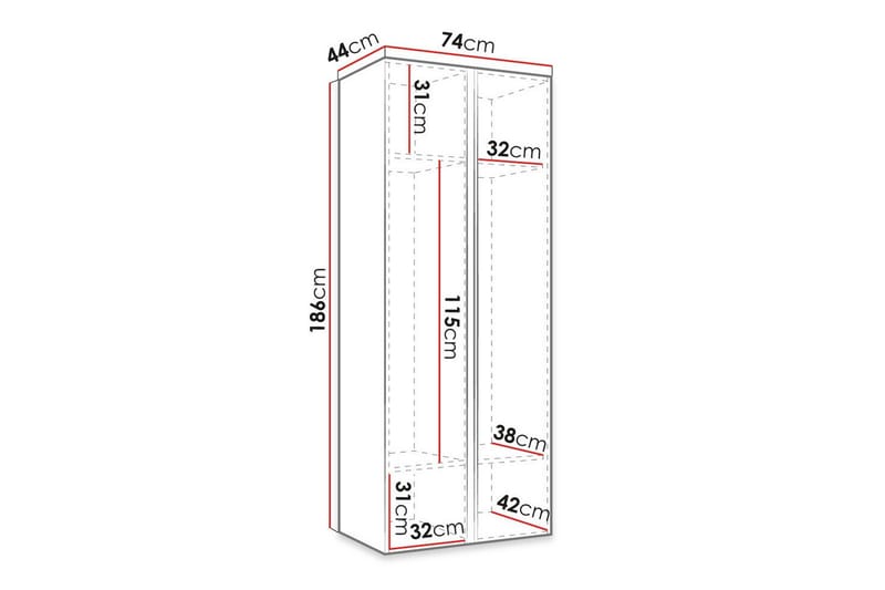 Highboard Dunvegan - Svart - Oppbevaring - Skap - Oppbevaringsskap