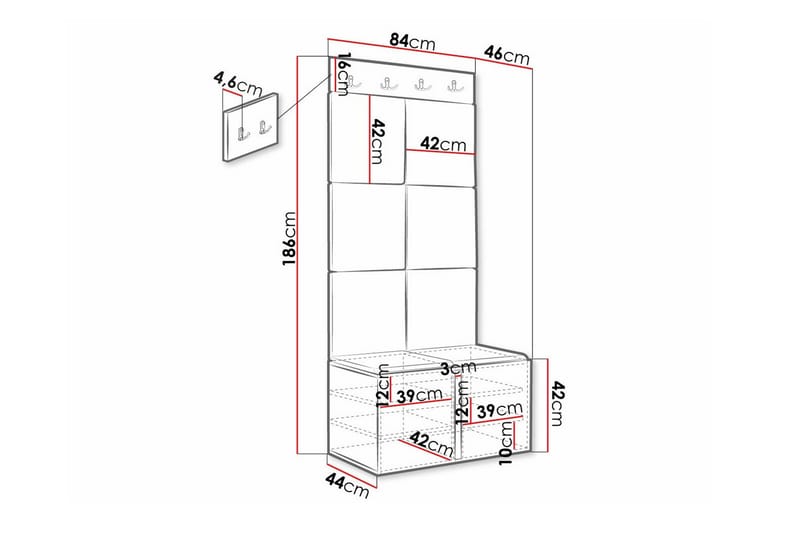 Highboard Dunvegan - Svart - Oppbevaring - Skap - Oppbevaringsskap