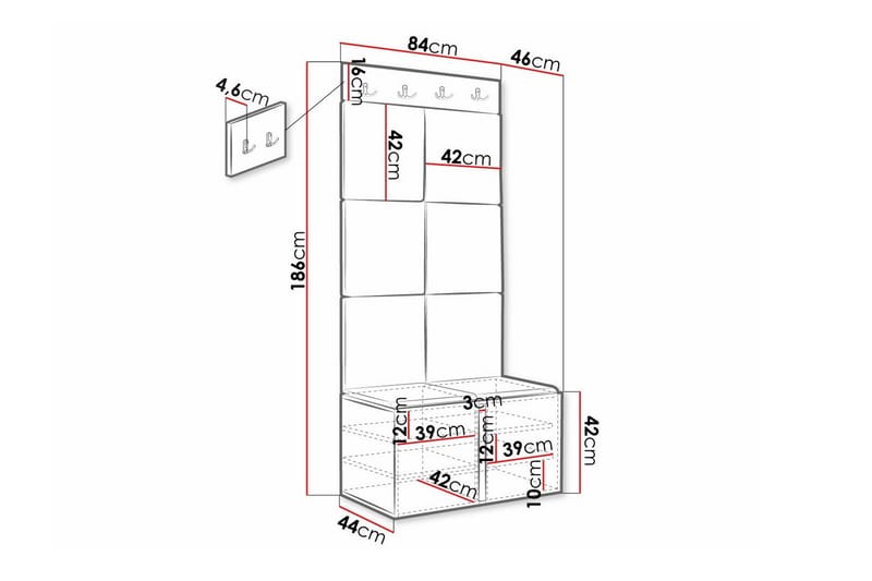 Highboard Dunvegan - Svart - Oppbevaring - Skap - Oppbevaringsskap