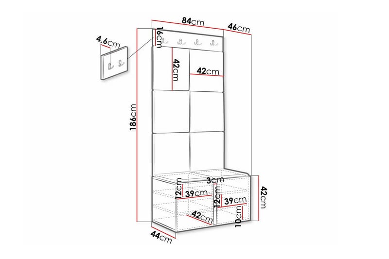 Highboard Dunvegan - Svart - Oppbevaring - Skap - Oppbevaringsskap