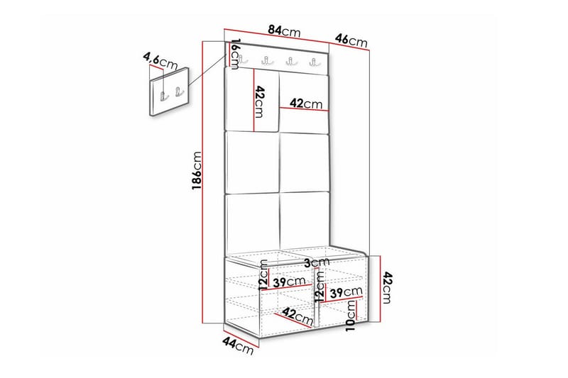 Highboard Dunvegan - Svart - Oppbevaring - Skap - Oppbevaringsskap