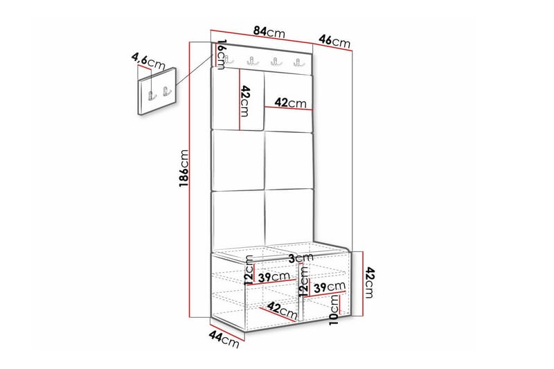 Highboard Dunvegan - Svart - Oppbevaring - Skap - Oppbevaringsskap