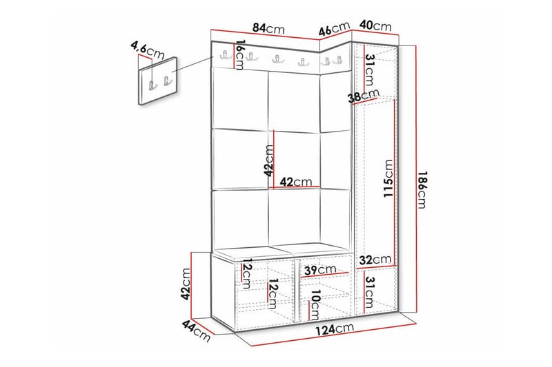 Highboard Dunvegan - Svart - Oppbevaring - Skap - Oppbevaringsskap