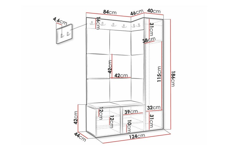 Highboard Dunvegan - Svart - Oppbevaring - Skap - Oppbevaringsskap