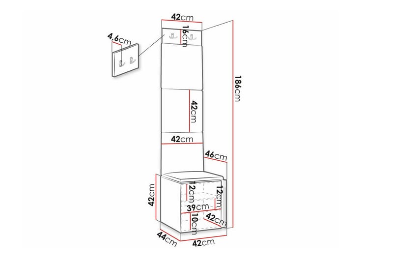 Highboard Dunvegan - Svart - Oppbevaring - Skap - Oppbevaringsskap