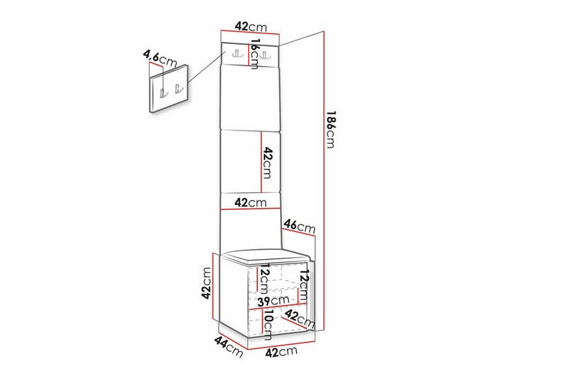 Highboard Dunvegan - Svart - Oppbevaring - Skap - Oppbevaringsskap