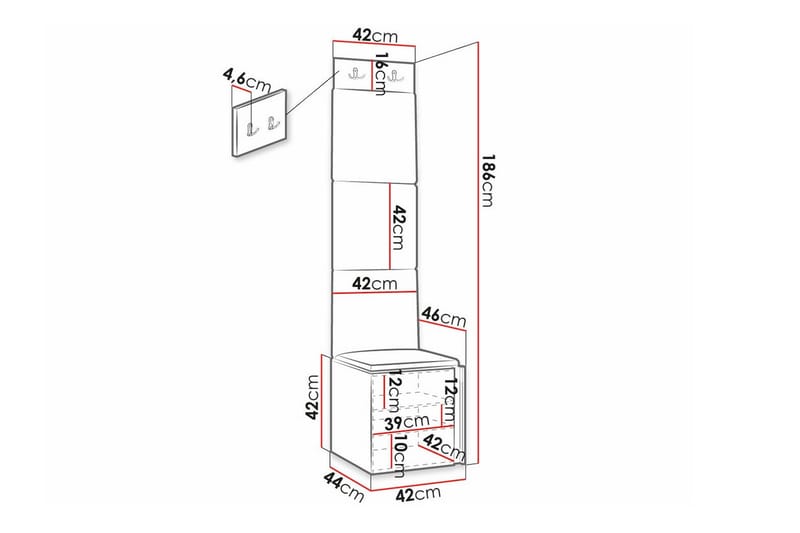 Highboard Dunvegan - Svart - Oppbevaring - Skap - Oppbevaringsskap