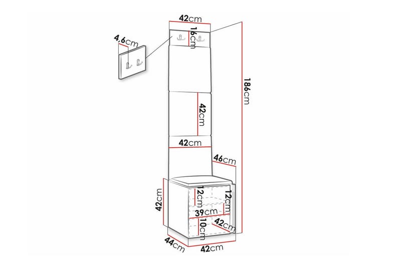 Highboard Dunvegan - Svart - Oppbevaring - Skap - Oppbevaringsskap