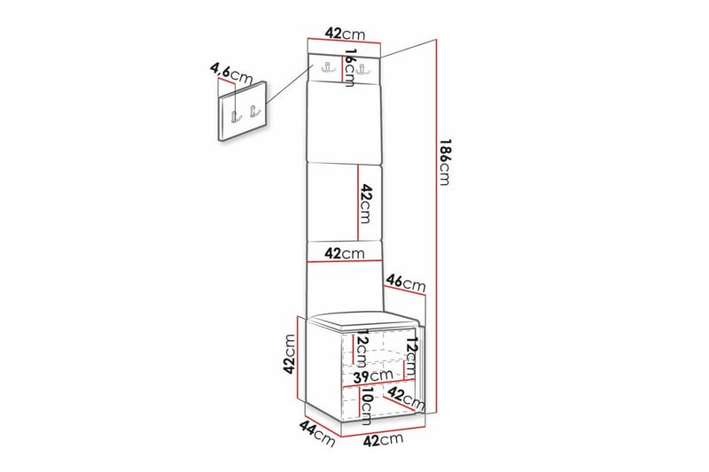 Highboard Dunvegan - Svart - Oppbevaring - Skap - Oppbevaringsskap