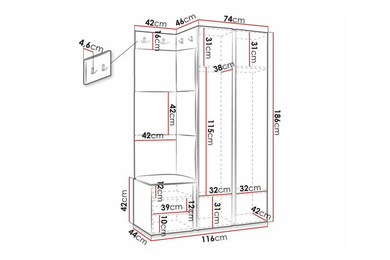 Highboard Dunvegan - Svart - Oppbevaring - Skap - Oppbevaringsskap