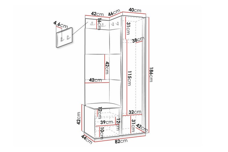 Highboard Dunvegan - Svart - Oppbevaring - Skap - Oppbevaringsskap