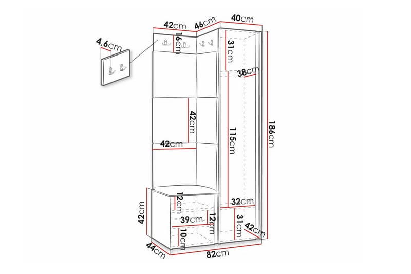 Highboard Dunvegan - Svart - Oppbevaring - Skap - Oppbevaringsskap