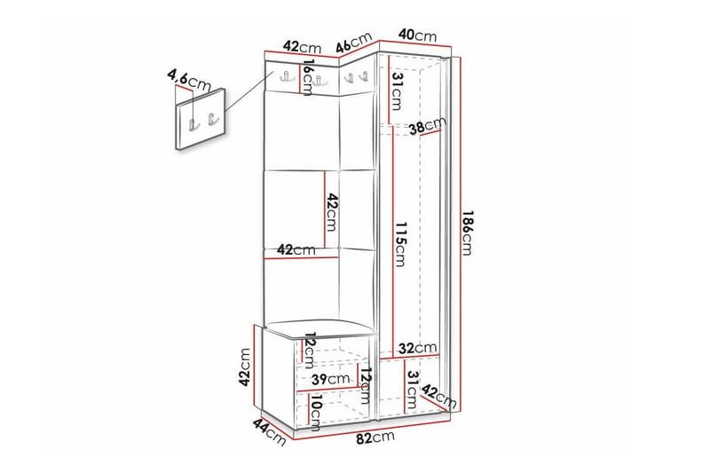 Highboard Dunvegan - Svart - Oppbevaring - Skap - Oppbevaringsskap