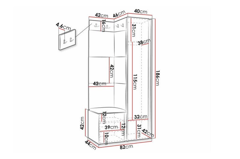 Highboard Dunvegan - Svart - Oppbevaring - Skap - Oppbevaringsskap