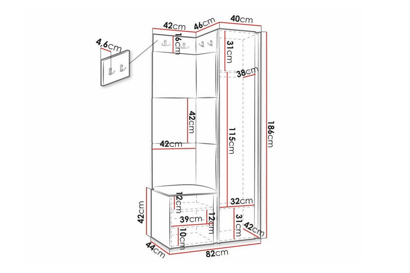 Highboard Dunvegan - Svart - Oppbevaring - Skap - Oppbevaringsskap