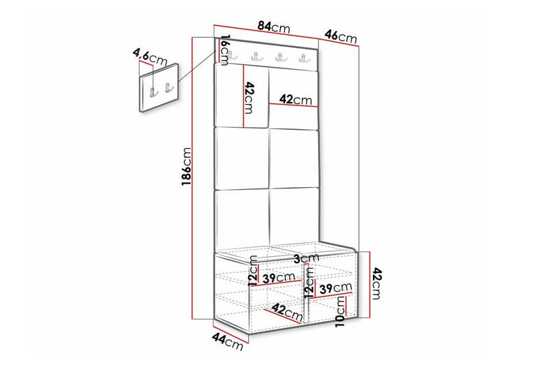 Highboard Dunvegan - Svart - Oppbevaring - Skap - Oppbevaringsskap