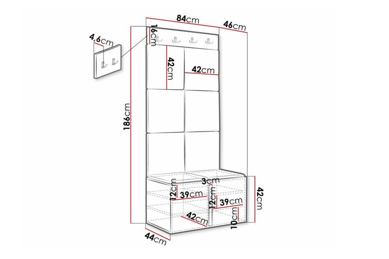 Highboard Dunvegan - Svart - Oppbevaring - Skap - Oppbevaringsskap