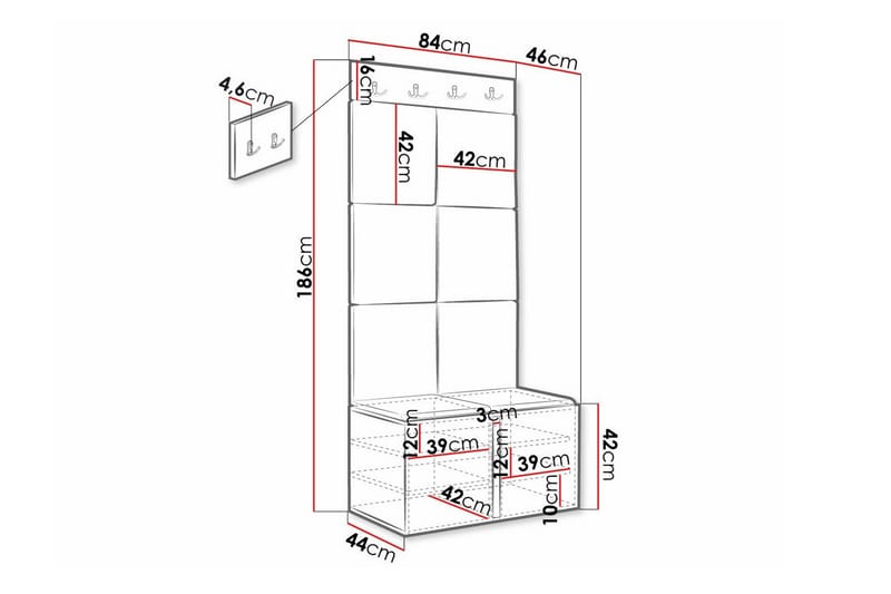 Highboard Dunvegan - Svart - Oppbevaring - Skap - Oppbevaringsskap