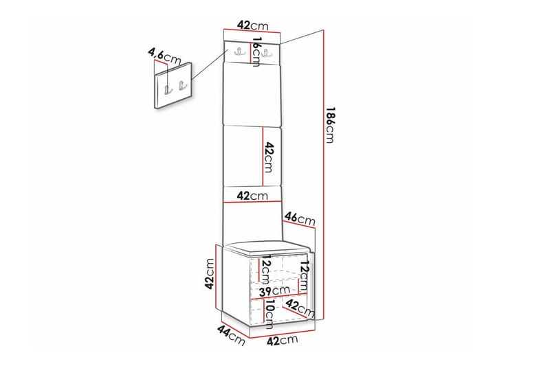 Highboard Dunvegan - Svart - Oppbevaring - Skap - Oppbevaringsskap