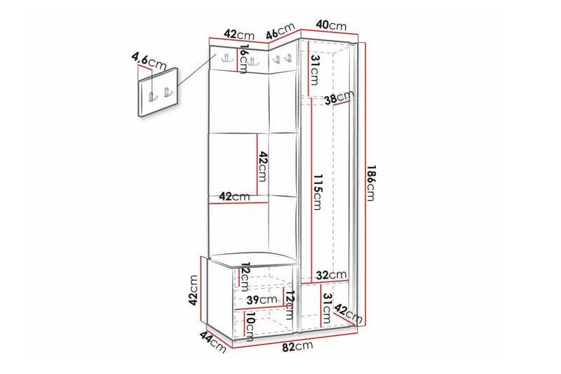 Highboard Dunvegan - Svart - Oppbevaring - Skap - Oppbevaringsskap