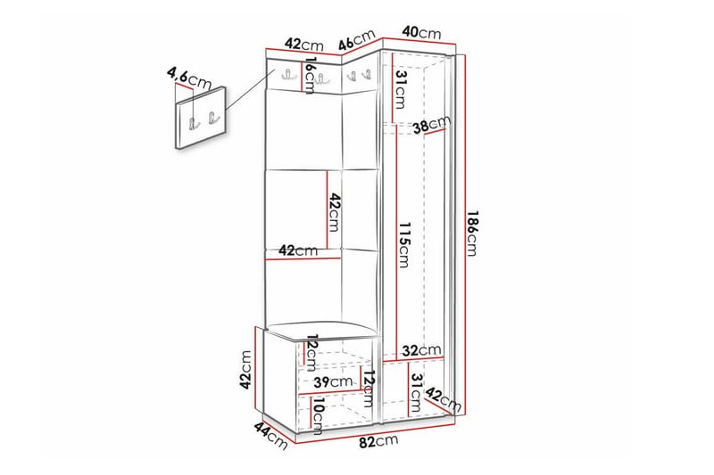 Highboard Dunvegan - Svart - Oppbevaring - Skap - Oppbevaringsskap