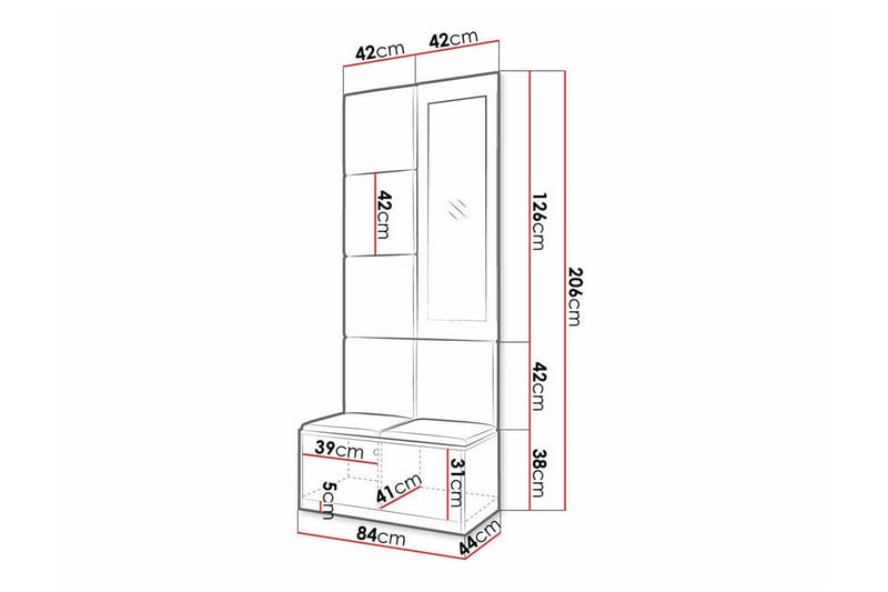 Highboard Dunvegan - Svart - Oppbevaring - Skap - Oppbevaringsskap