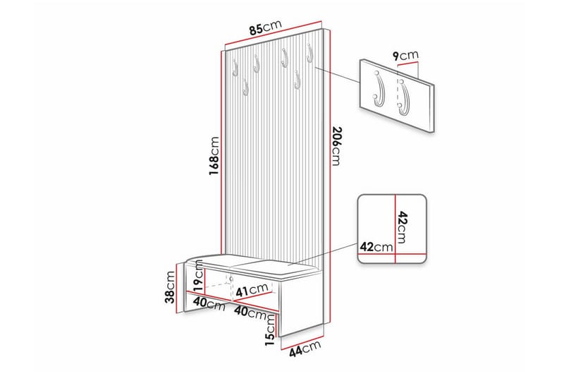 Highboard Dunvegan - Svart - Oppbevaring - Skap - Oppbevaringsskap