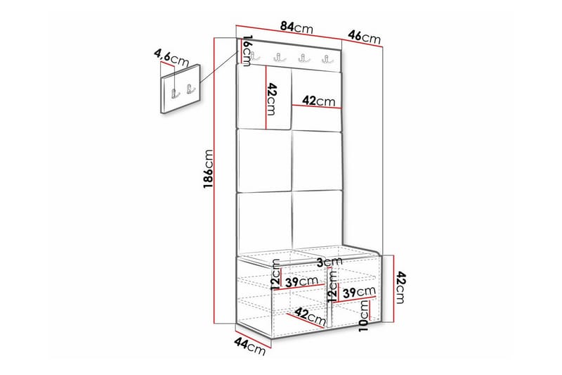 Highboard Dunvegan - Svart - Oppbevaring - Skap - Oppbevaringsskap