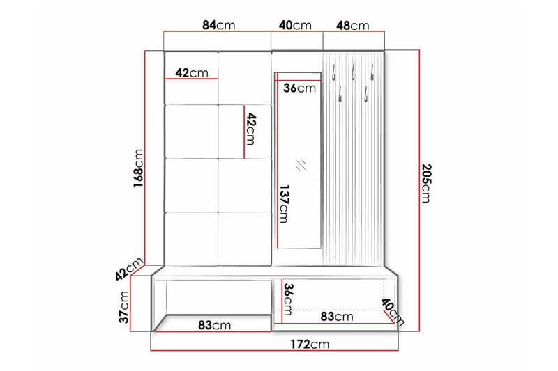 Highboard Dunvegan - Svart - Oppbevaring - Skap - Oppbevaringsskap