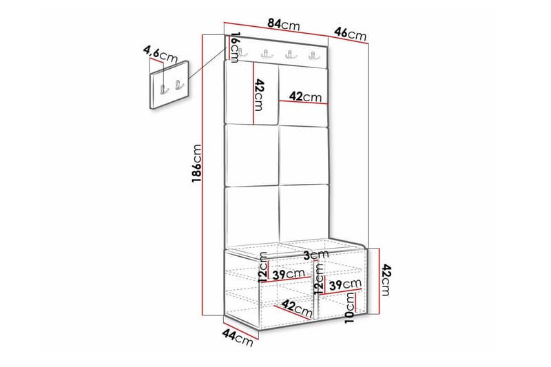 Highboard Dunvegan - Svart - Oppbevaring - Skap - Oppbevaringsskap